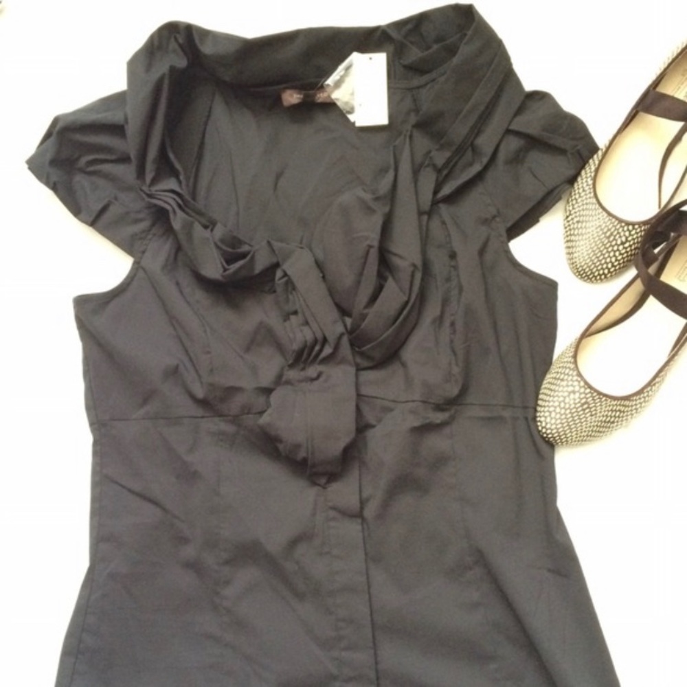 Cap Sleeve Button Blouse